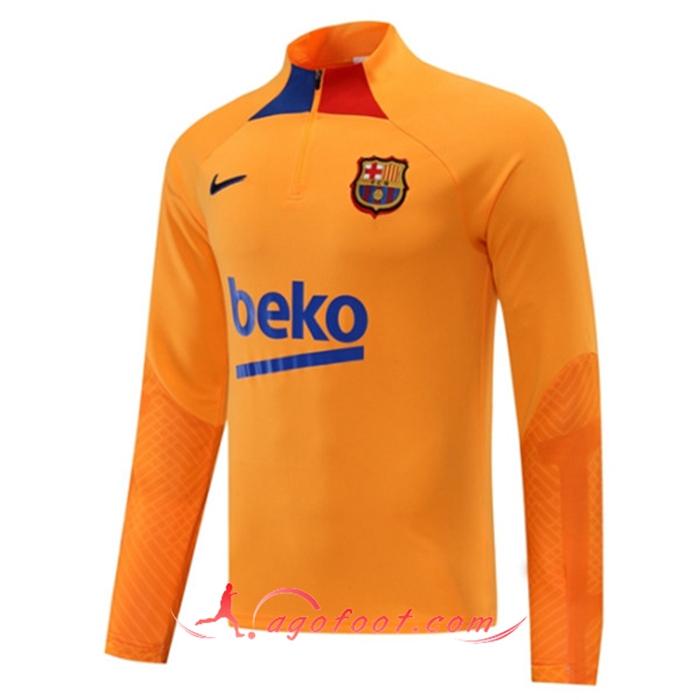 Sweatshirt Training FC Barcelone Orange 2022/2023