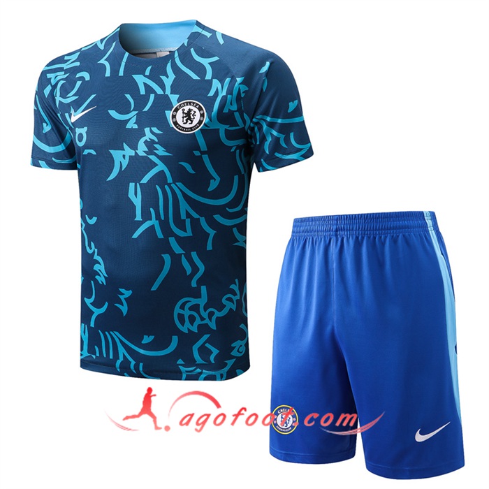 Ensemble Training T-Shirts + Shorts FC Chelsea Bleu 2022/2023
