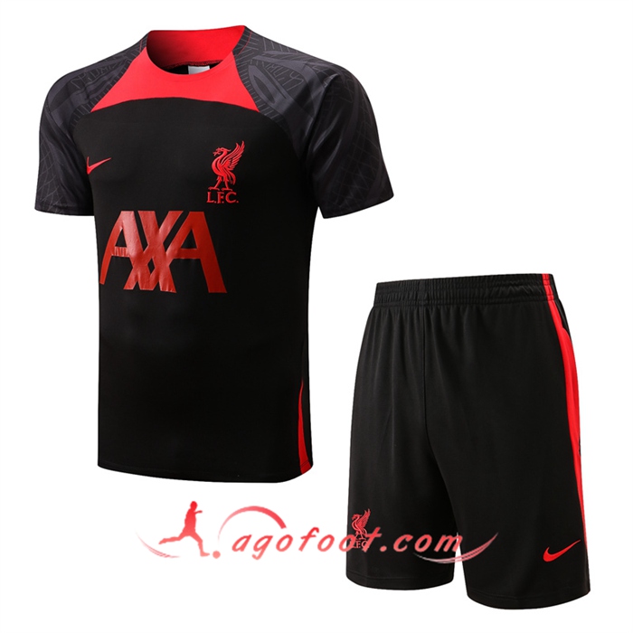 Ensemble Training T-Shirts + Shorts FC Liverpool Noir 2022/2023