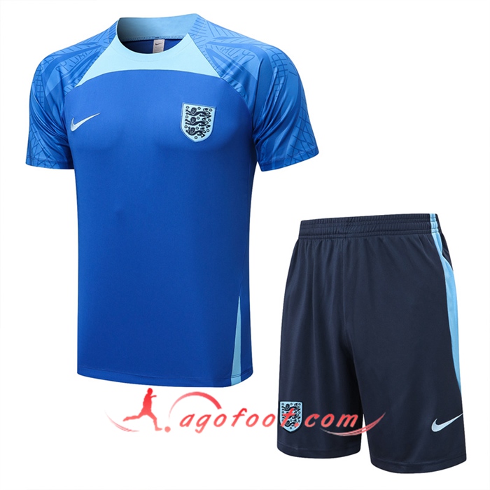 Ensemble Training T-Shirts + Shorts Angleterre Bleu 2022/2023