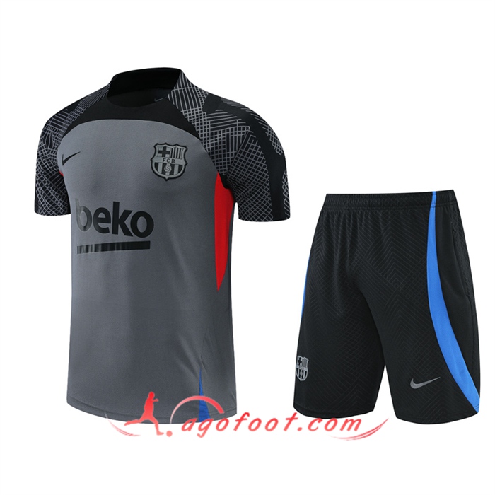 Ensemble Training T-Shirts + Shorts FC Barcelone Gris 2022/2023