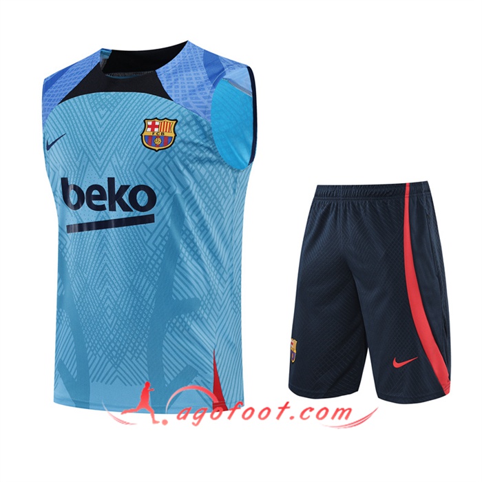 Ensemble Training Debardeur + Shorts FC Barcelone Bleu 2022/2023