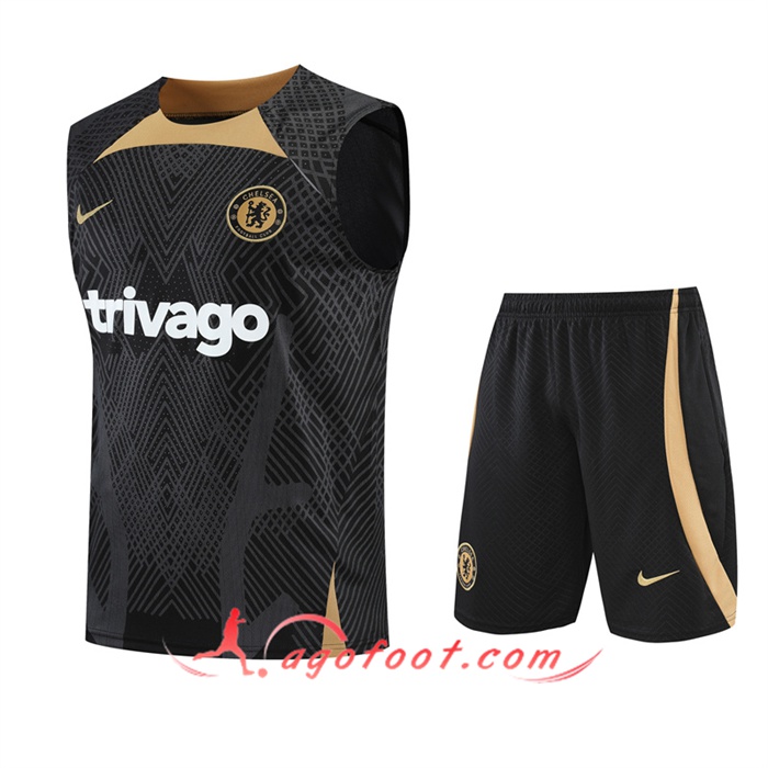 Ensemble Training Debardeur + Shorts FC Chelsea Noir 2022/2023