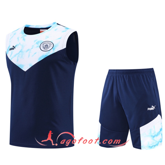 Ensemble Training Debardeur + Shorts Manchester City Bleu Marin 2022/2023