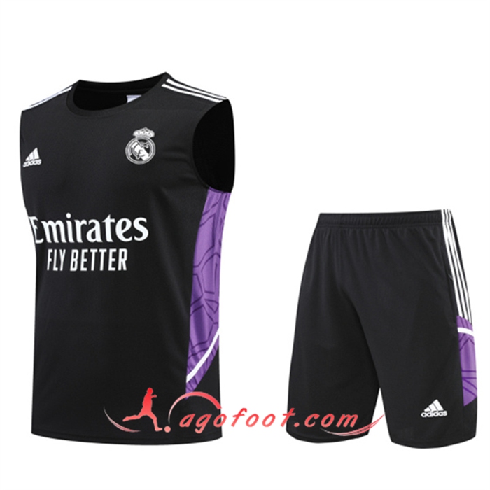 Ensemble Training Debardeur + Shorts Real Madrid Noir 2022/2023