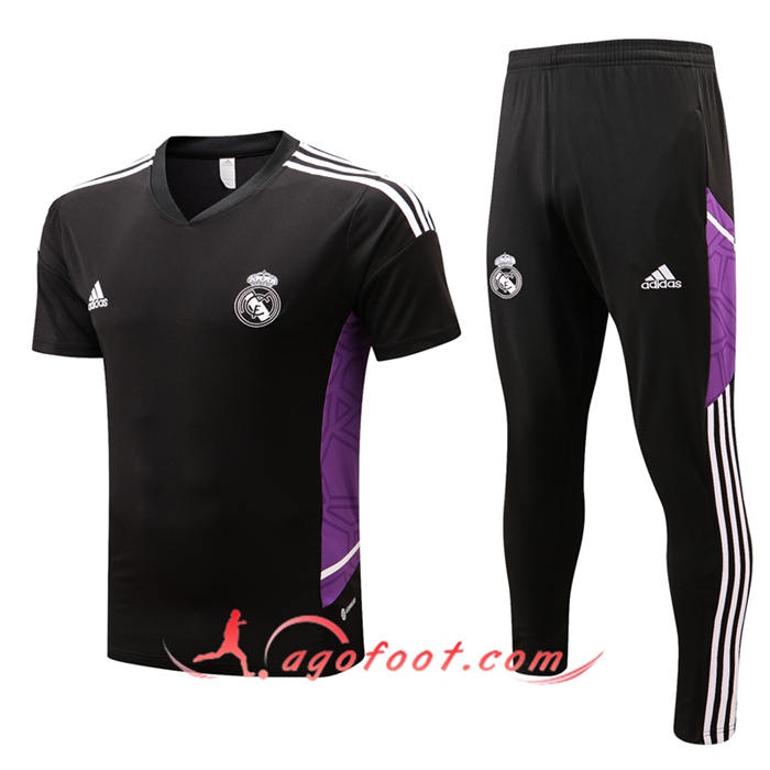 Ensemble Training T-Shirts Real Madrid + Pantalon Noir 2022/2023