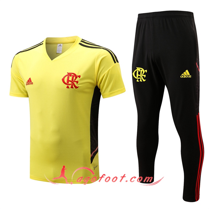 Ensemble Training T-Shirts + Pantalon Flamengo Jaune 2022/2023