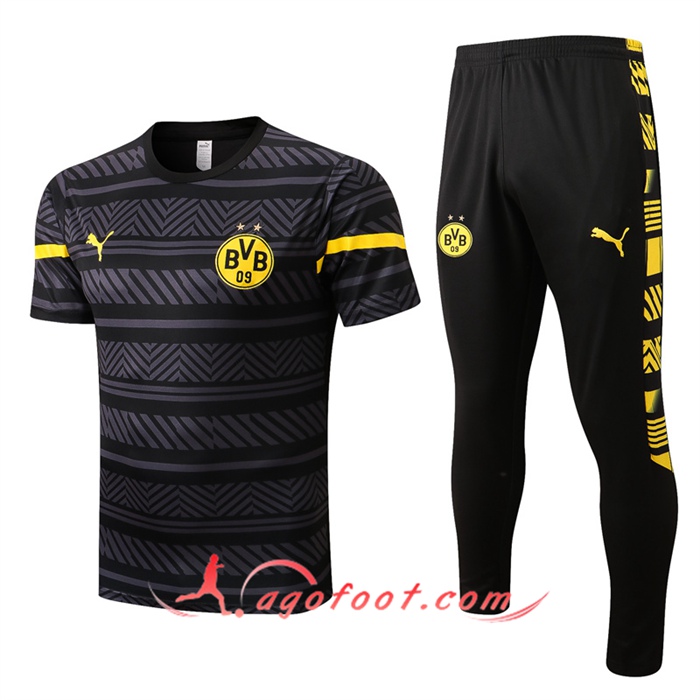 Ensemble Training T-Shirts + Pantalon Dortmund Noir 2022/2023