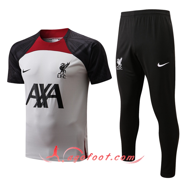 Ensemble Training T-Shirts + Pantalon FC Liverpool Noir/Blanc 2022/2023