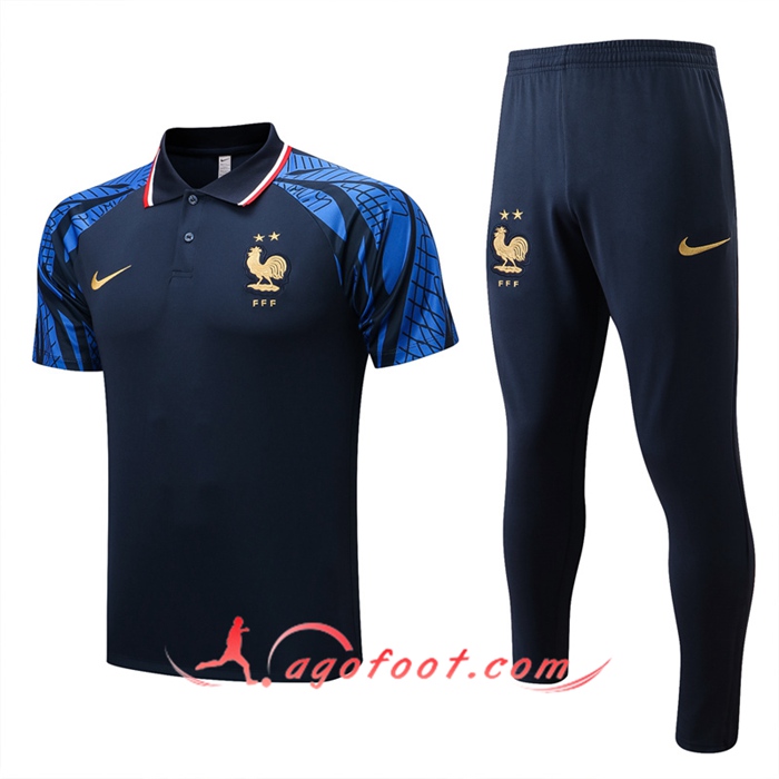 Ensemble Polo Foot France Bleu Marin 2022/2023