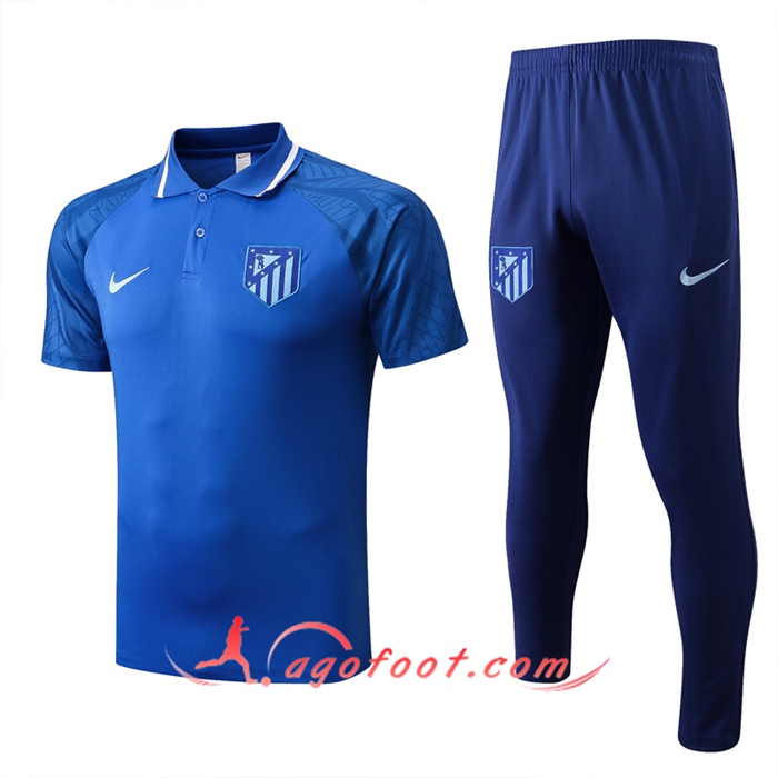 Ensemble Polo Foot Atletico Madrid Bleu 2022/2023
