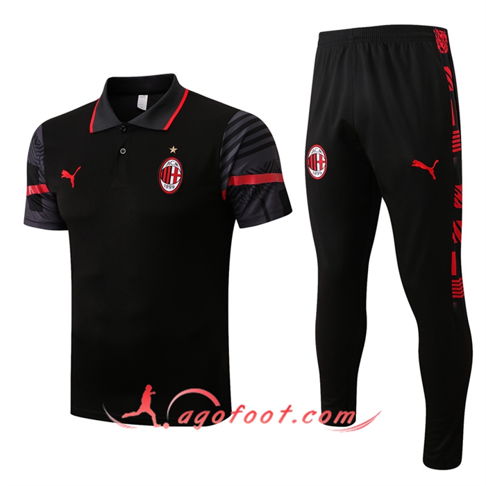Ensemble Polo Foot Milan AC Noir 2022/2023