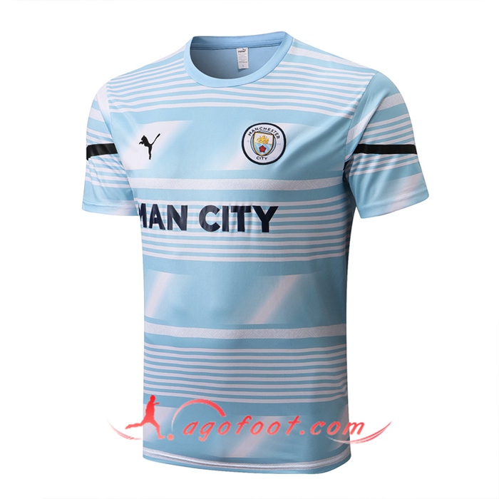 Training T-Shirts Manchester City Bleu/Blanc 2022/2023