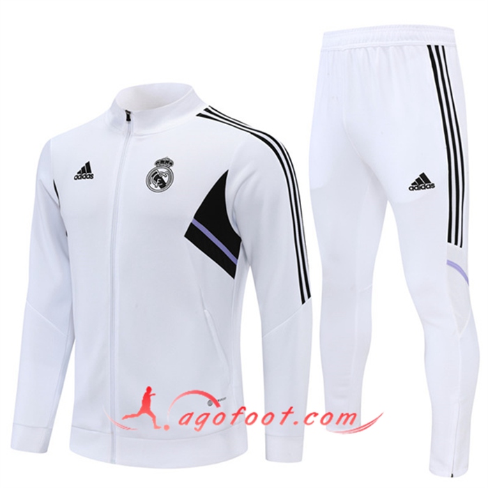Cr er Un Ensemble Survetement de Foot Veste Real Madrid Blanc