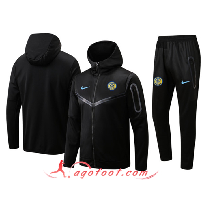 Ensemble Veste A Capuche Survetement Foot Inter Milan Noir 2022/2023