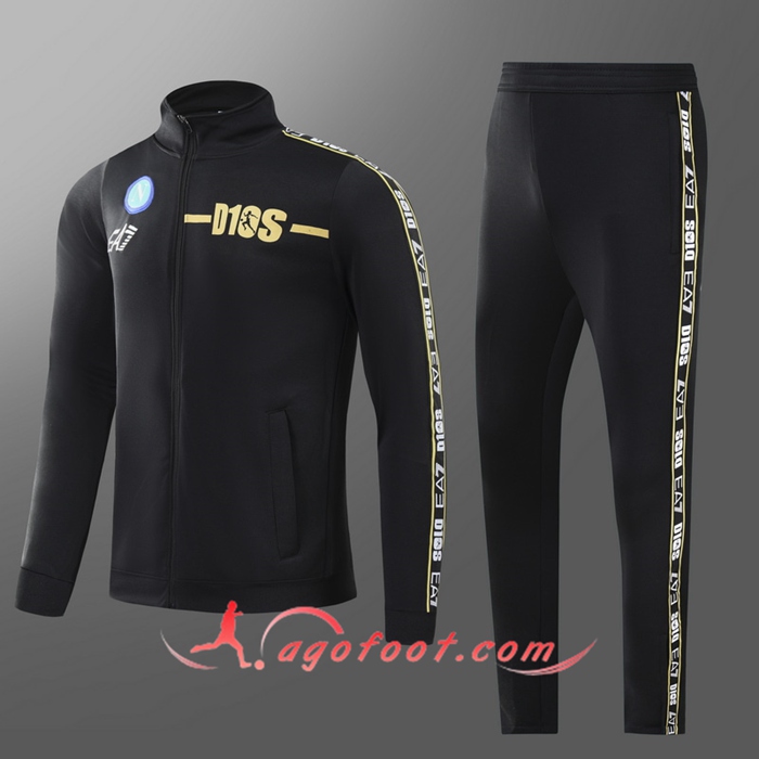 Ensemble Survetement de Foot - Veste SSC Naples Enfant Noir 2022/2023