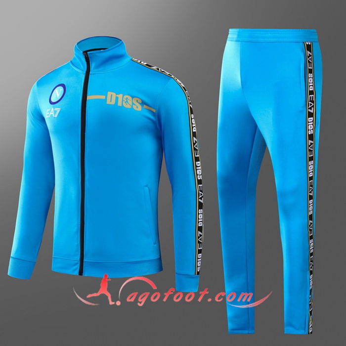 Ensemble Survetement de Foot - Veste SSC Naples Enfant Bleu 2022/2023