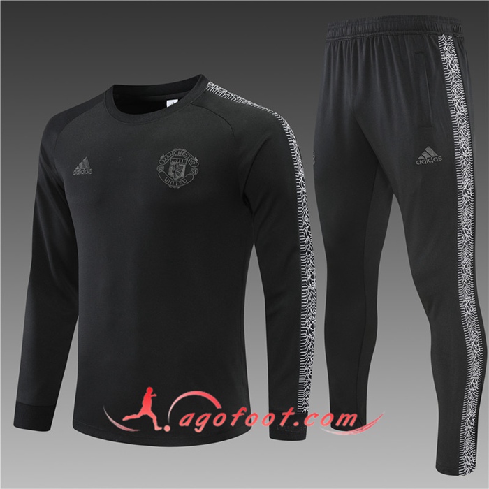Ensemble Survetement de Foot Manchester United Enfant Noir 2022/2023