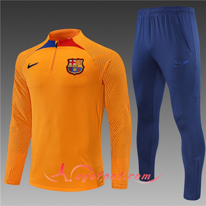 Ensemble Survetement de Foot FC Barcelone Enfant Jaune 2022/2023