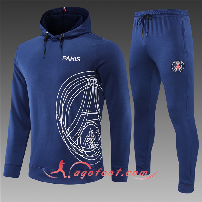 Ensemble Veste A Capuche Survetement Foot PSG Enfant Bleu 2022/2023