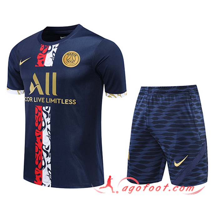 Ensemble Training T-Shirts + Shorts PSG Bleu Marin 2022/2023