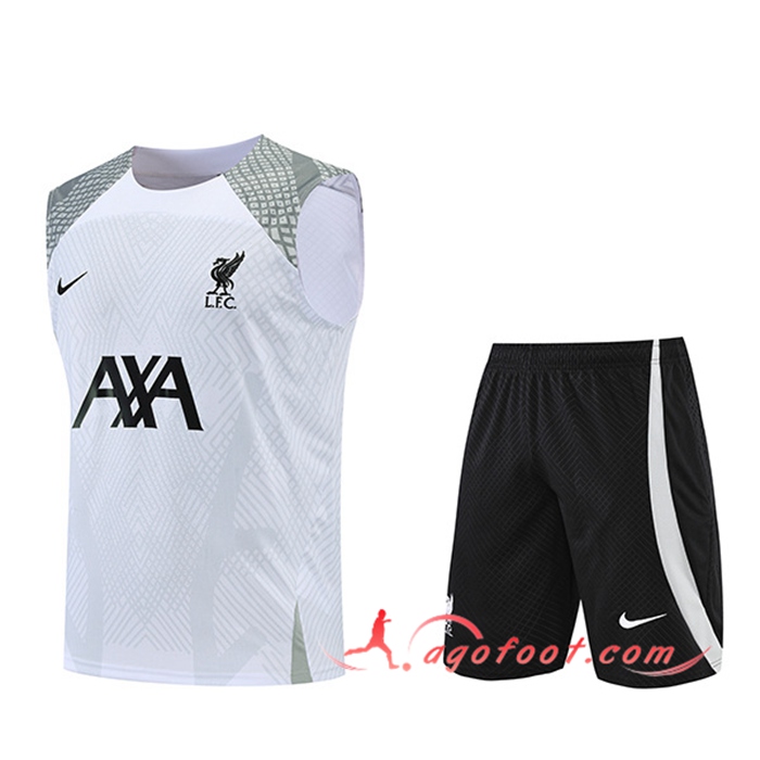 Ensemble Training Debardeur + Shorts FC Liverpool Blanc 2022/2023
