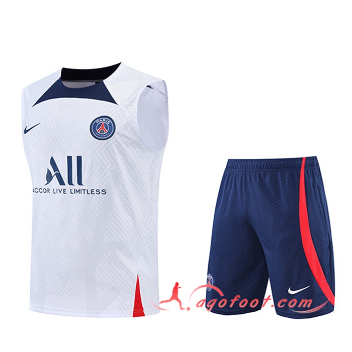 Ensemble Training Debardeur + Shorts PSG Bleu/Blanc 2022/2023