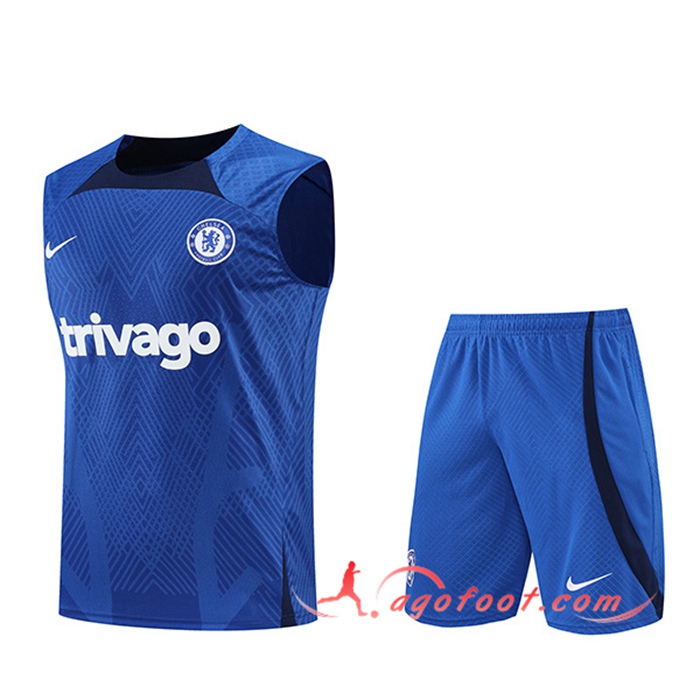 Ensemble Training Debardeur + Shorts FC Chelsea Bleu/Noir 2022/2023