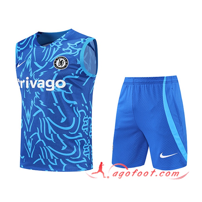 Ensemble Training Debardeur + Shorts FC Chelsea Pattern Bleu 2022/2023