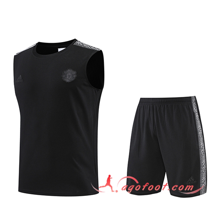 Ensemble Training Debardeur + Shorts Manchester United Noir 2022/2023