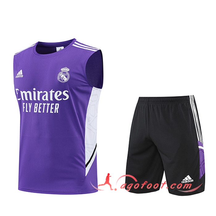 Ensemble Training Debardeur + Shorts Real Madrid Pourpre 2022/2023