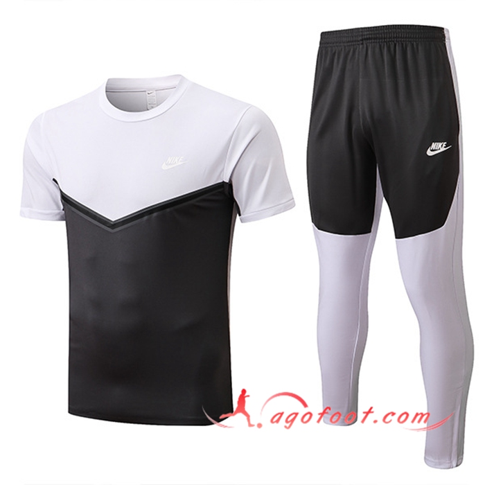 Ensemble Training T-Shirts + Pantalon Nike Blanc/Noir 2022/2023