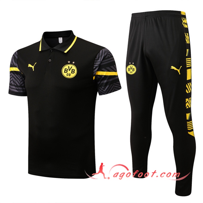 Ensemble Polo Foot Dortmund BVB Noir 2022/2023