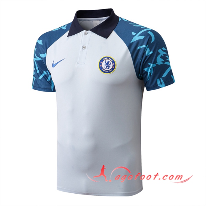 Polo Foot FC Chelsea Blanc/Bleu 2022/2023