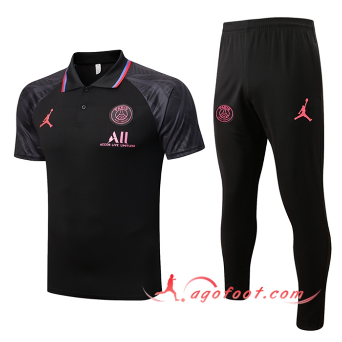 Ensemble Polo Foot Jordan PSG Noir/Gris 2022/2023