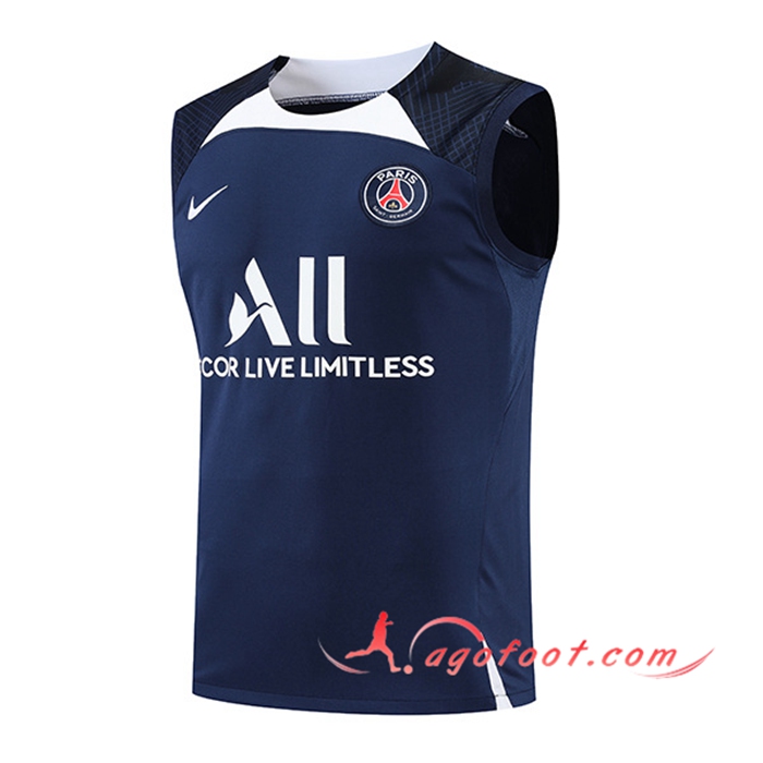Training Debardeur Jordan PSG Blanc/Bleu Marin 2022/2023