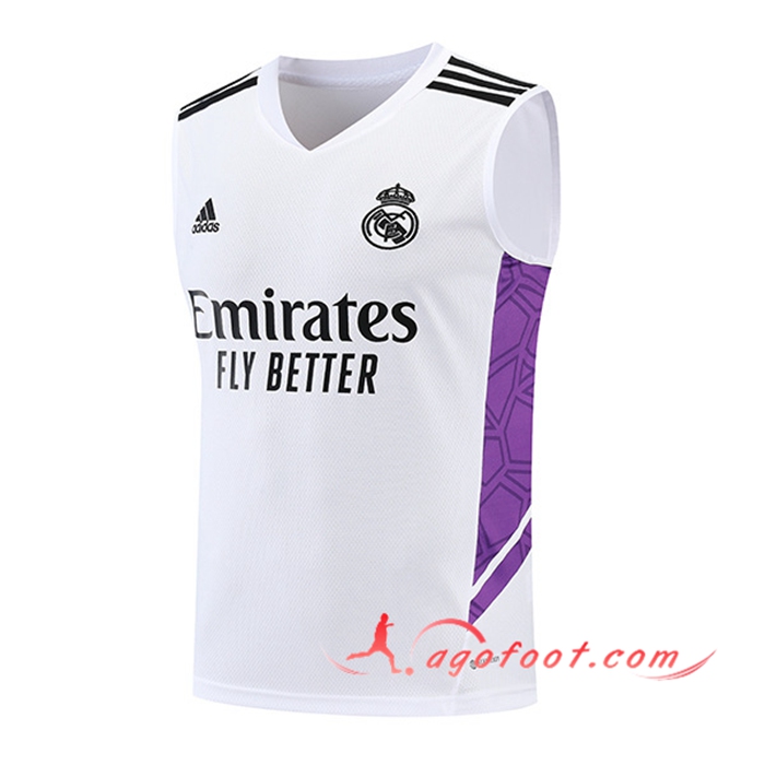 Training Debardeur Real Madrid Blanc/Pourpre 2022/2023