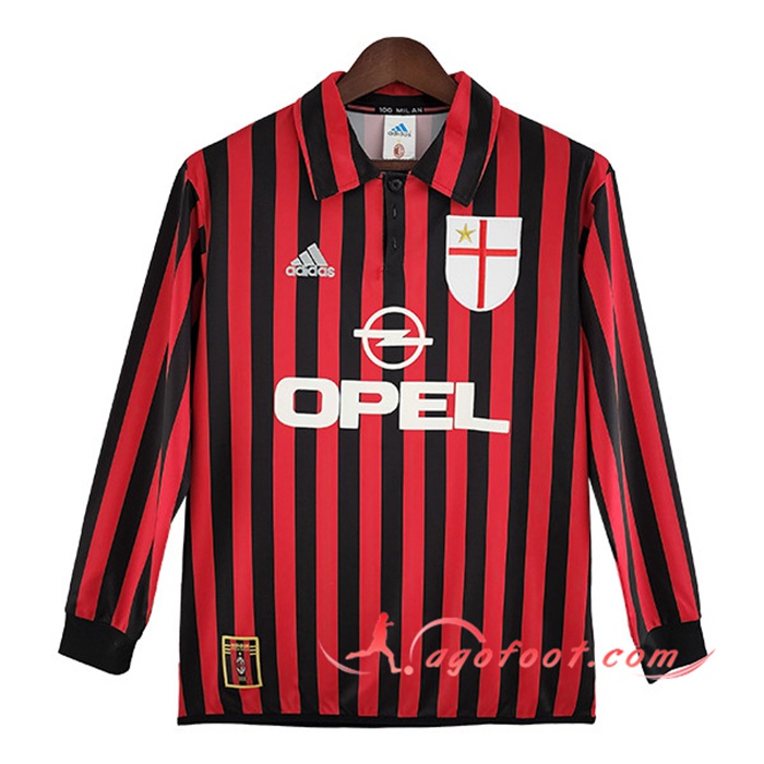 Maillot de Foot Milan AC Retro Domicile Manches Longues 1999/2000