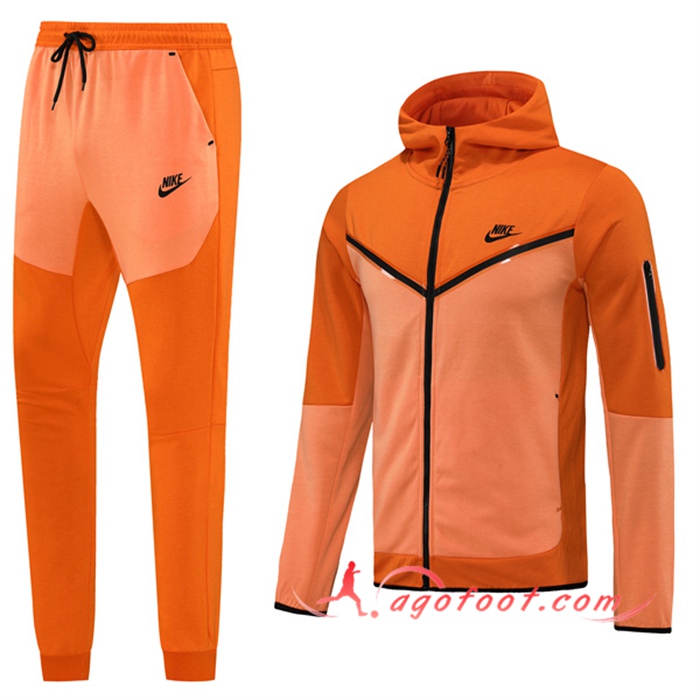Ensemble Veste A Capuche Survetement Foot Nike Orange 2022/2023