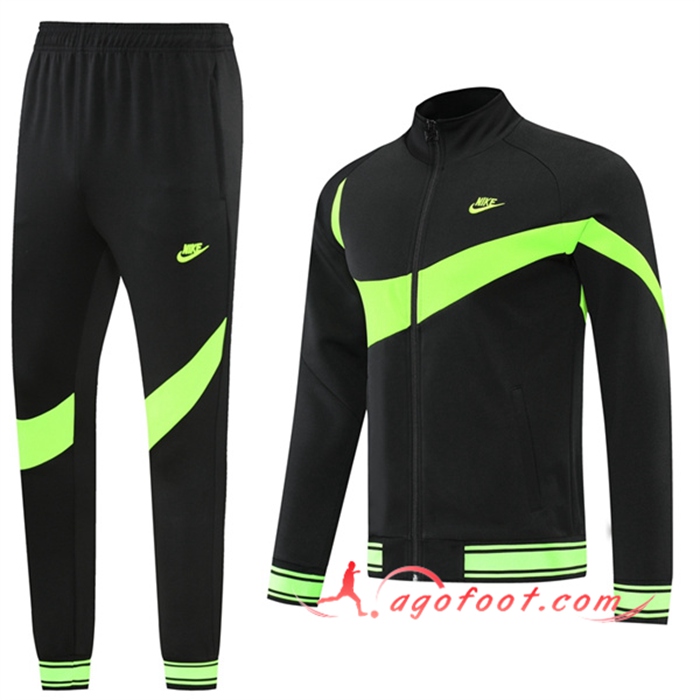 Ensemble Veste Survetement de Foot Nike Noir/Vert 2022/2023