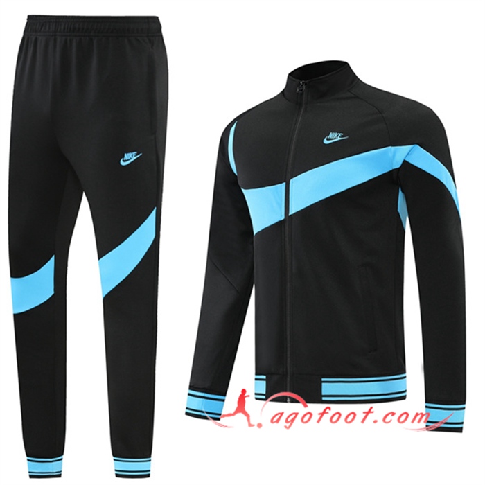Ensemble Veste Survetement de Foot Nike Noir/Bleu 2022/2023