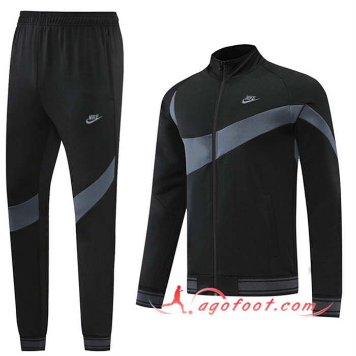 Ensemble Veste Survetement de Foot Nike Noir/Gris 2022/2023