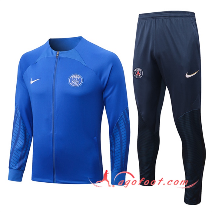 Ensemble Veste Survetement de Foot PSG Bleu 2022/2023