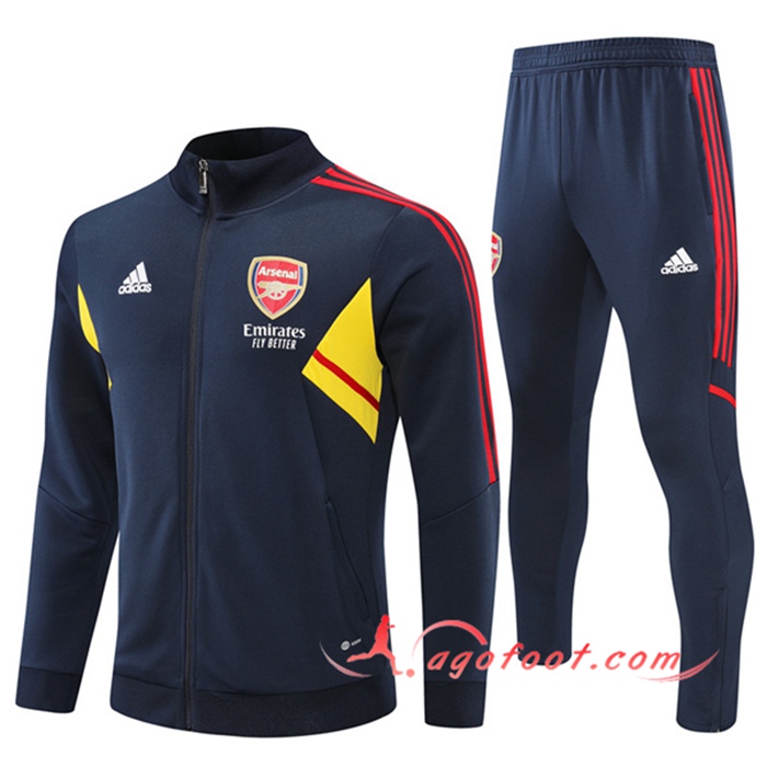 Ensemble Veste Survetement de Foot Arsenal Bleu Marin 2022/2023