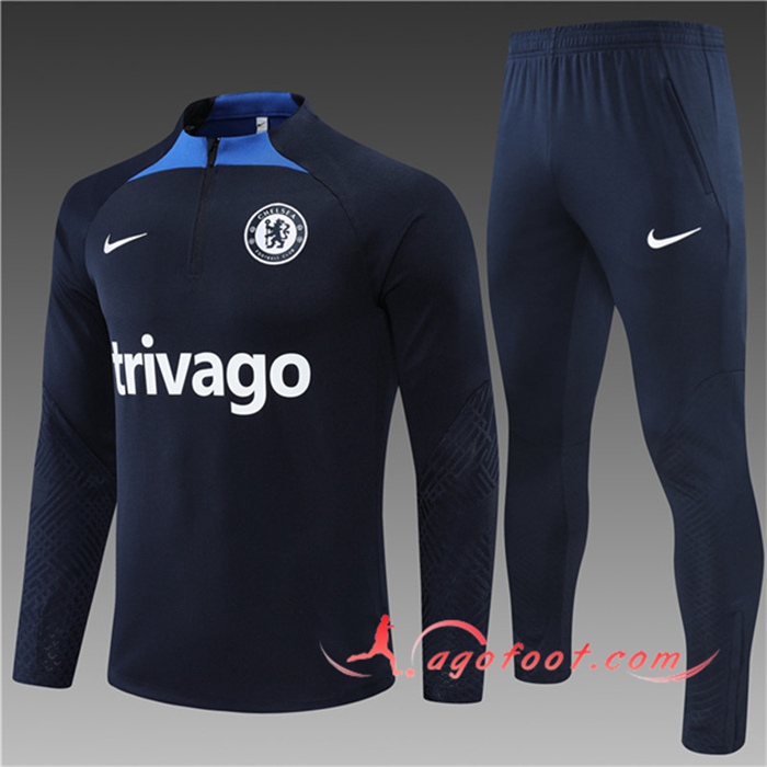 Ensemble Survetement de Foot FC Chelsea Enfant Noir 2022/2023