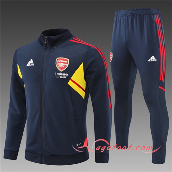 Ensemble Veste Survetement de Foot Arsenal Enfant Bleu Marin 2022/2023