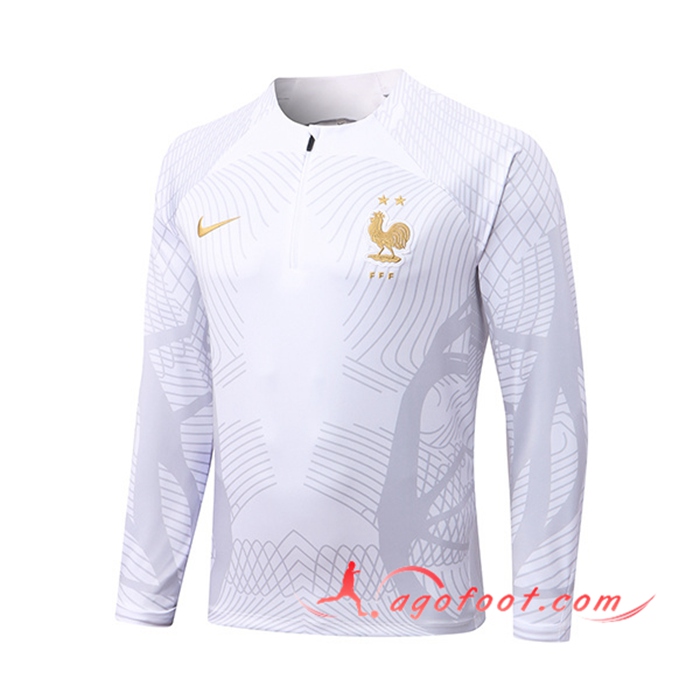 Sweatshirt Training France Blanc/Gris 2022/2023