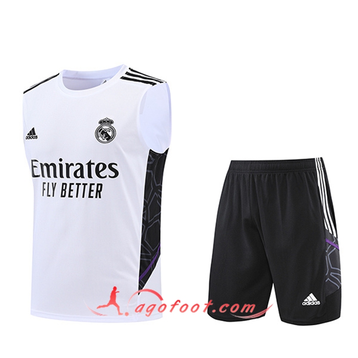 Ensemble Training Debardeur + Shorts Real Madrid Blanc 2022/2023