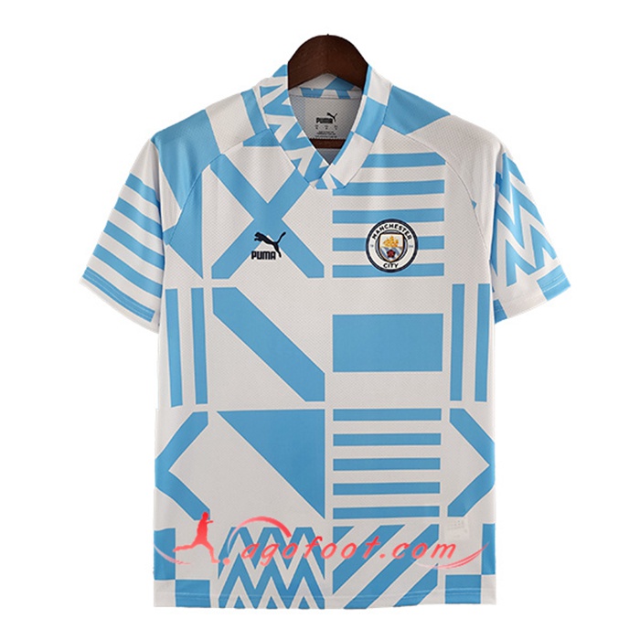 Training T-Shirts Manchester City Blanc/Bleu 2022/2023