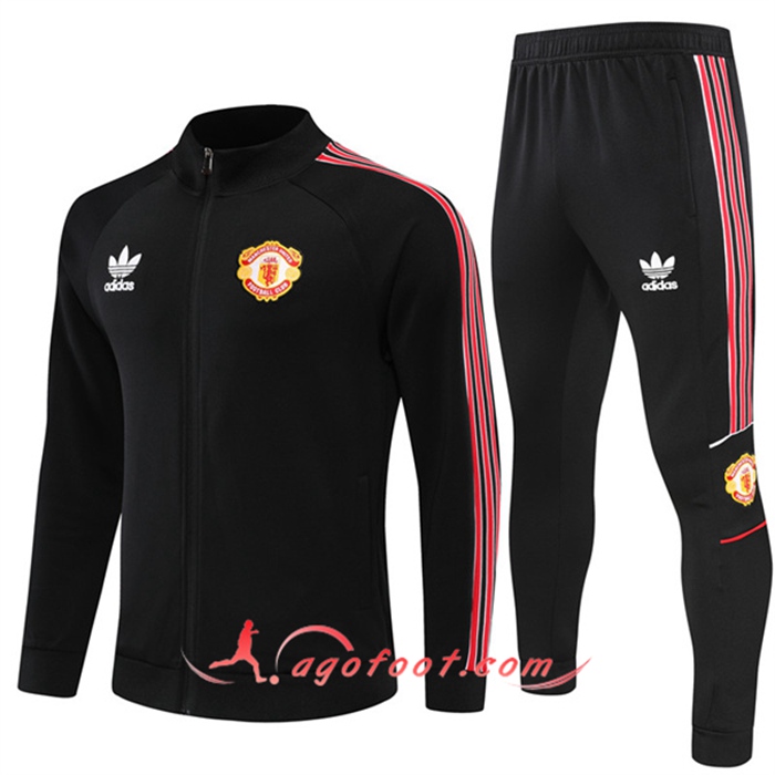 Ensemble Veste Survetement Manchester United Clover Noir 2022/2023